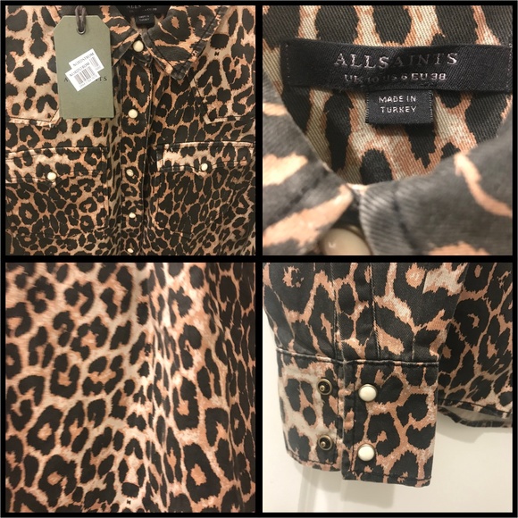 ALL SAINTS- Ezra Animal Print Twill Shirt (NWT) - Picture 10 of 16